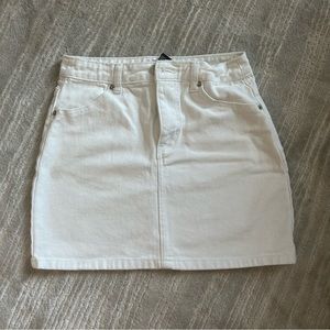 Forever 21 White Jean Mini Skirt